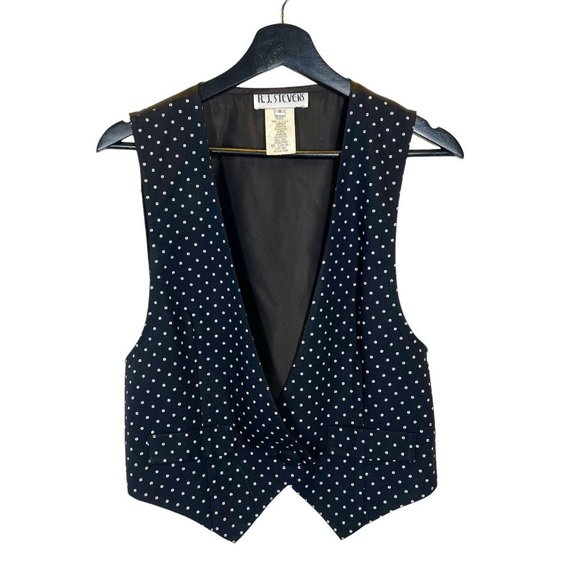 Jackets & Blazers - Vintage 90s Black White Micro Polkadot Vest Medium